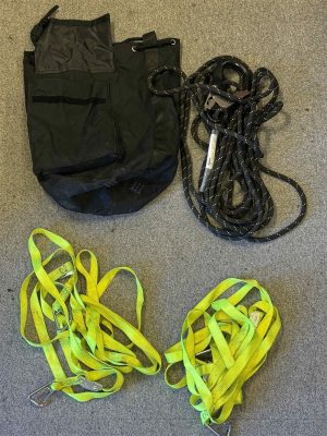 Ridge Gear Dropbag plus 2 ladder restraints scaffold hook and 10m line
