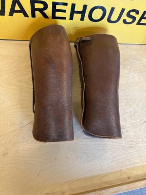 Vintage brown leather cavalry riding gaiters chaps