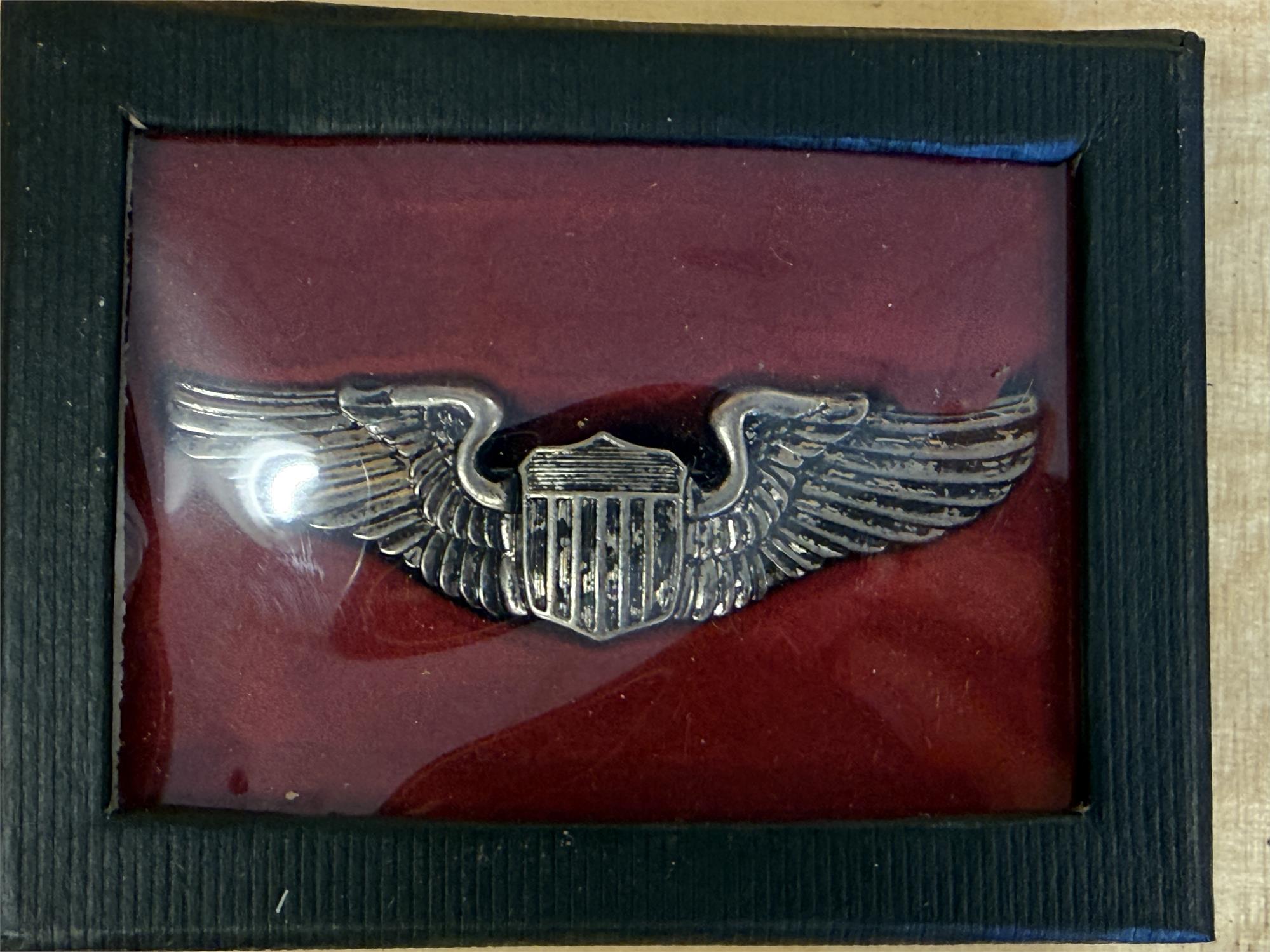 Replica USAAF American WW2 Pilots wings with early war pin back fastener - Image 2
