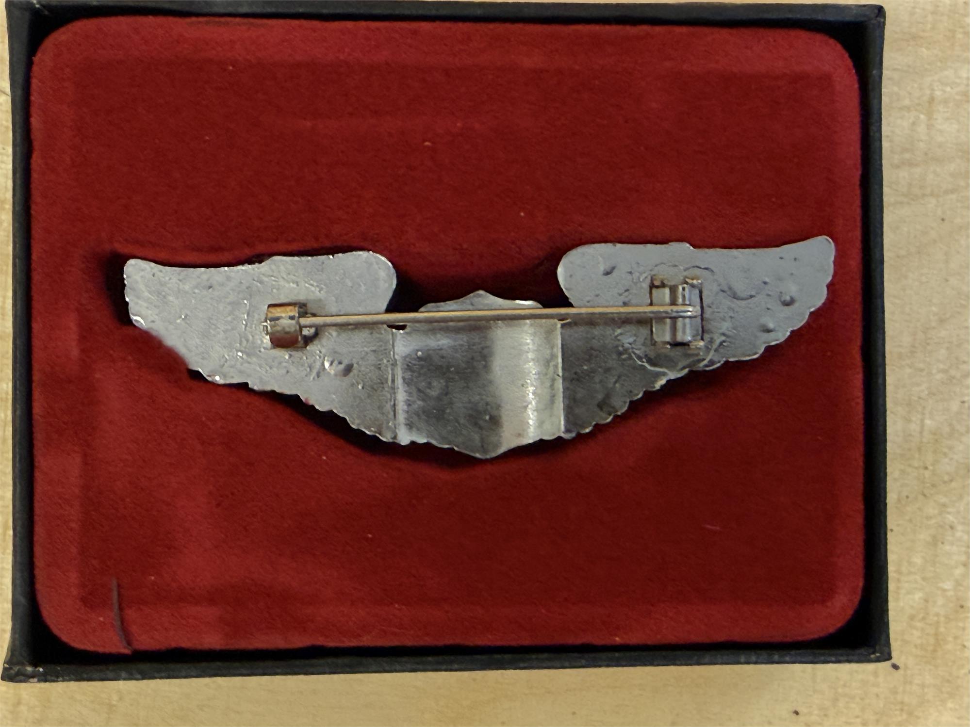 Replica USAAF American WW2 Pilots wings with early war pin back fastener - Image 3